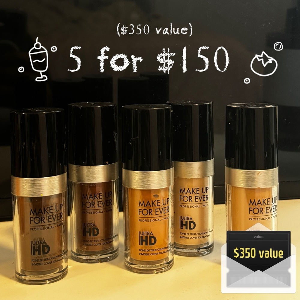 5 for $150 (MAKEUP FOREVER ULTRA HD FOUNDATION) *$370 VALUE*